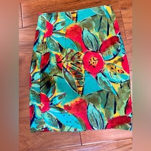 Paul et Duffier Vintage Floral Short Pencil Skirt Zipper size 2